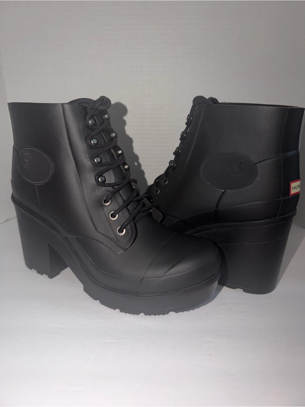 Hunter Women's Lace-Up Rain Boots - Size 10
